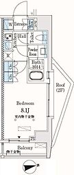 市谷仲之町ViewApartment 1Kの間取図画像
