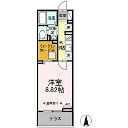 ステラ北綾瀬 1Kの間取図画像