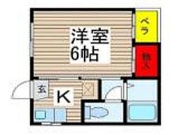 カッシーナ 1Kの間取図画像