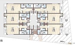 アルファリンデン 1Kの間取図画像