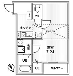 Ts Cuore 調布(ティーズクオーレ) 1Kの間取図画像