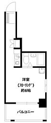 コロネード蕨 6階ワンルームの間取り