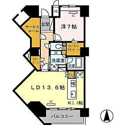 ロイヤルパークス豊洲 1LDKの間取図画像
