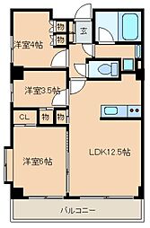レジディア文京音羽 2階3LDKの間取り