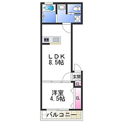 ユアメゾン阪南町 1LDKの間取図画像