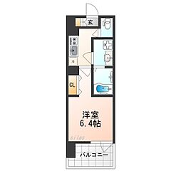 アーバンパーク御幣島 1Kの間取図画像