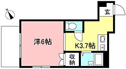 シャトルビュー 1Kの間取図画像