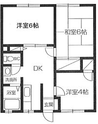 フジコープ 3DKの間取図画像