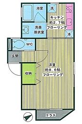 アーバンハイツ 1階1Kの間取り