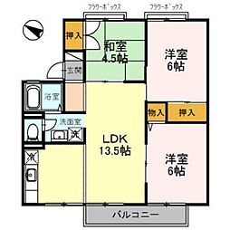 ハイツミヅホ　A棟 2階3LDKの間取り