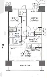 ポレスター八王子 2LDKの間取図画像