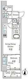 パークアクシス木場キャナルイースト 1LDKの間取図画像
