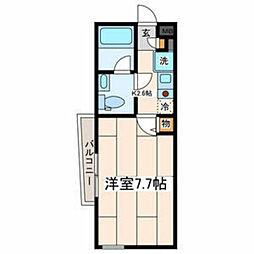 メゾンエスポワール 1Kの間取図画像