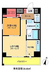 ダイナ大島 1LDKの間取図画像