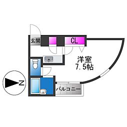 大宝小阪駅前ヴィラ・デステ 1Kの間取図画像