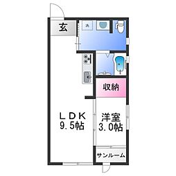 KOYA430 2階1LDKの間取り