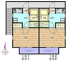 アクア・ドルフィン 1階1Kの間取り