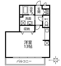 セジュール井草I 1階ワンルームの間取り