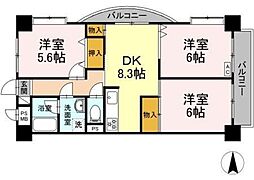 プレステージ南葛西 3DKの間取図画像