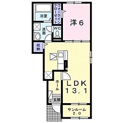 南海和歌山港線 和歌山港駅 徒歩28分の賃貸アパート 1階1LDKの間取り