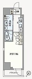 アジールコート塩浜キャナル 1Kの間取図画像