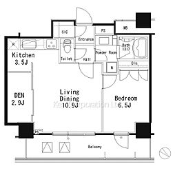 MFPR目黒タワー 1SLDKの間取図画像