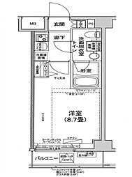 ティモーネプレミアムノルド亀戸 1Kの間取図画像