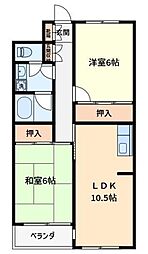 ロイヤルハイツ 2LDKの間取図画像