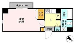 登戸N・Tステージ 3階1Kの間取り
