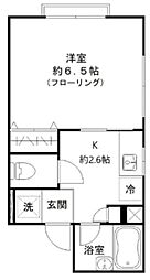 ベルフォーレ 2階1Kの間取り