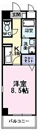 アーバンツァ 1Kの間取図画像