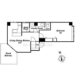 C.S.ヒルズ 1LDKの間取図画像