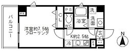 リヴェールタワー綾瀬 1Kの間取図画像