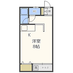 ピナクル博多南D ワンルームの間取図画像