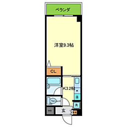 ギャレグラン太子橋 1Kの間取図画像