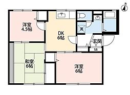コトー・エピA 3DKの間取図画像