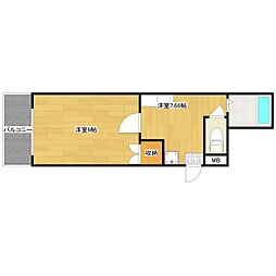 マキシムSS姪浜 1Kの間取図画像