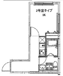 トレスコート目黒本町 2階1Kの間取り