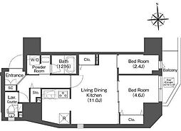 COMFORIALIV木場 2LDKの間取図画像