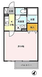 メゾンHOKUSHIN 1階1Kの間取り
