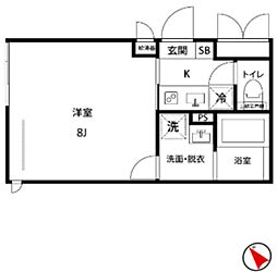 フェリシア行徳2 1Kの間取図画像