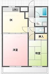 アートフル所沢 1階2DKの間取り