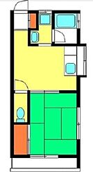 武田ハイム 2階1DKの間取り