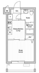 アーバンパーク六町 5階1DKの間取り
