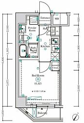 AZESTYOKOHAMAKANNNAI 1Kの間取図画像