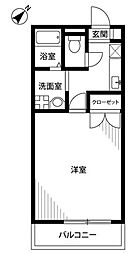 アンプルールブワ湘南 1Kの間取図画像