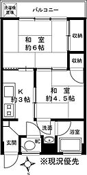 三科マンション 2Kの間取図画像