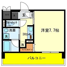 エナブル塚本2 1Kの間取図画像