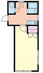 蒼樹館 1Kの間取図画像