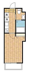 フォレスト南多摩 2階1Kの間取り